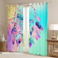 thumbnail image 2 of Manfei Tribal Dreamcatcher Black Out Curtains, Green Pink Watercolor Curtains Pack of 2 (42x63 Each), Dreamy Cartoon Bohemian Bedroom Curtains, Window Curtains Decor, 2 of 6