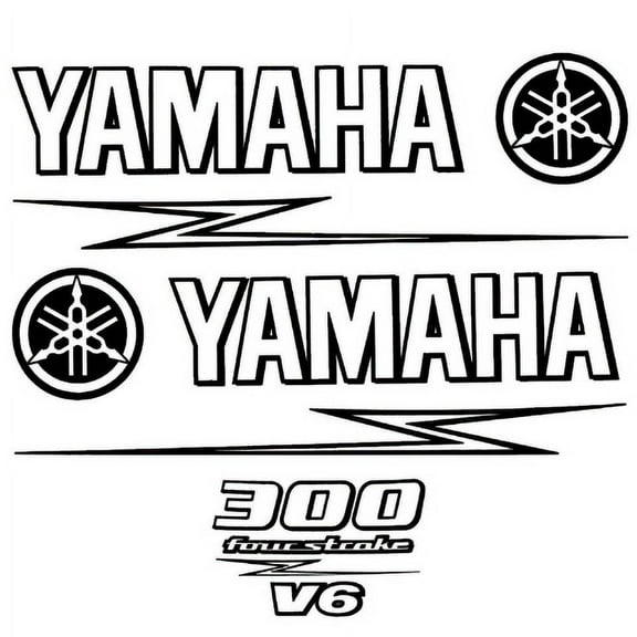 Yamaha Boat Cowling Decal U30921-01 | 300 HP Four Stroke V6 (3PC Kit)