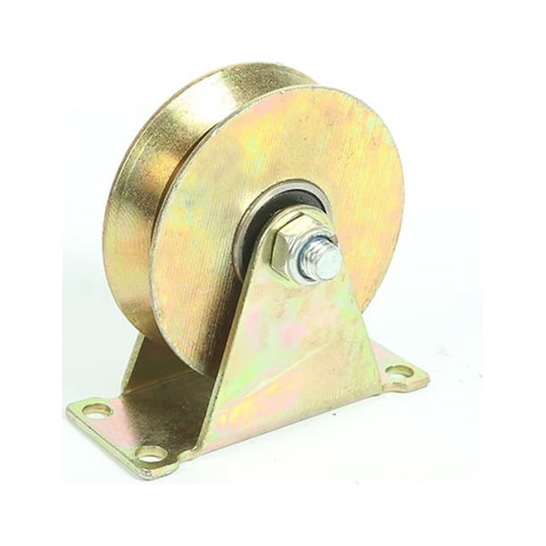 Rueda con ranura en V de 2", ruedas para puerta corrediza, rodillo rígido resistente para riel en V invertido, puerta rodante, riel para máquinas industriales, paquete de 3