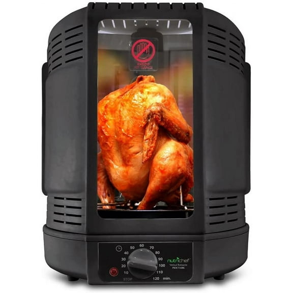 Vertical Countertop Rotisserie Rotating Oven (Black)