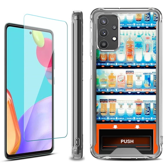 Shockproof Bumper Phone Case for Samsung Galaxy A53 5G, with Tempered Glass Screen Protector, by OneToughShield ® - Vending Machine
