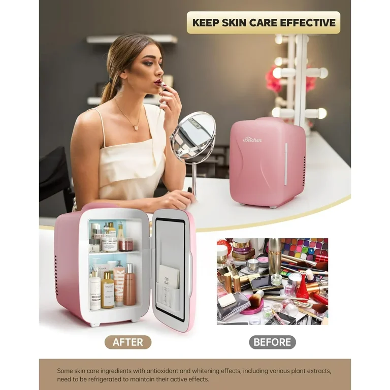 ACMETOP Mini Fridge, Small Fridge Rapid Cooling Liter/6 Cans - Main Image