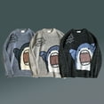thumbnail image 5 of Huanledash Men Sweater Cartoon Shark Print Round Neck All Match Student Sweater for Daily Wear, 5 of 8