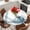 White Blue, variant on Thanksgiving Round Tablecloth, Fitted Table Cover with Elastic for 55"-60" Round Tables, Grey White Pumpkin Stripes Autumn Leaf Table Cloth Outdoor Indoor Dinning Party Waterproof Tablecloths