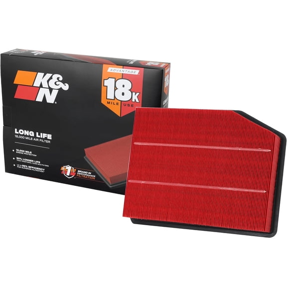 Engine Air Filter: Long Life 18,000 Mile Replacement Air Filter: Compatible with 2019 Chevy/GMC Truck (Silverado 1500, Sierra 1500), KNA-5083