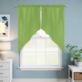 thumbnail image 5 of Green Kitchen Window Curtains, Swag Curtains Valance for Bedroom Living Room Bathroom, Solid Color Simple Abstract Fashion Light Color Rod Pocket Window Curtain Block Drapes 2 Panels 28"x36", 5 of 6