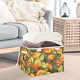 thumbnail image 3 of Yayeee Collapsible Cube Storage Bin with Lid Fabric Closet Decorative Basket with Handles, Green Retro Leaves, 3 of 7