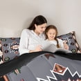 thumbnail image 5 of Homewish Western Boho Aztec Full Size Comforter Sets for Men, Rustic Mandala Hippie Bedding Comforter Set, Grey Black Abstract Reversible Bedding Sets, Super Cozy Room Decor, 3pcs, 5 of 8