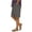 Gray Womens Shorts, variant on Plus Size Shorts for Women Cotton Linen Elastic Mid Waisted Straight Leg Side Split Loose Short with Pockets L-4XL