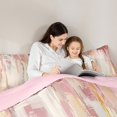 thumbnail image 5 of Manfei Pink Beige Ombre Bedding Comforter Set for Girls, Watercolor Oil Painting Twin Comforter Sets, Abstract Gradient Art Bedding Set, Ultra Soft Bedroom Decor, Reversible 2-Piece, 5 of 8