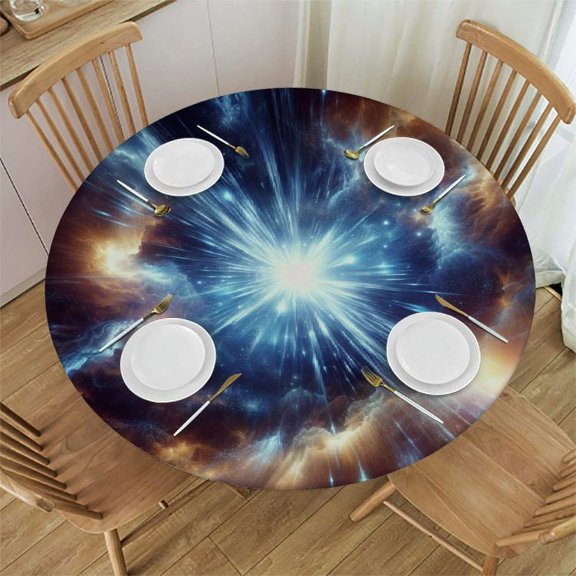 Acheng Supernova Galaxy Round Table Cover 100% Polyester Fiber Table Cloth 31-35