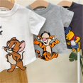 thumbnail image 1 of Camiseta de manga corta con estampado de bordado de dibujos animados para niños y niñas, novedad de verano de algodón, camiseta para niños y niños, 1 of 2
