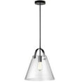 thumbnail image 4 of Dainolite 1LT Incandescent Pendant, Black w/ Clear Glass, 4 of 4