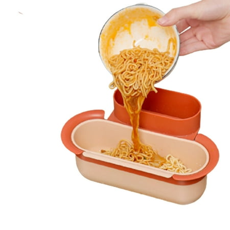 

Hhdxre Sink Drain Strainer Basket Kitchen Food Waste Leftovers Food Catcher Multifunctional Kitchen Side Sink Filter Household(Orange)