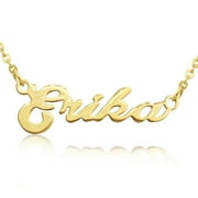 SuperJeweler Erika Nameplate Necklace in Gold 16 inches All Names Available for Women
