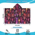 thumbnail image 2 of Colorful Mushroom Fantasy Black Pattern Hooded Bath Towel，50"x30" for Ages 3 To 12 Kids, Quick Dry Lightweight Soft Microfiber Hood Beach Towel Cover Up for Kids, 2 of 7