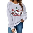 thumbnail image 3 of Aboser Oh,What fun! Merry Christmas Sweatshirt Women Y2k Shirts Trendy Xmas Snowman Print Pullover Comfort Long Sleeve Tops Loose Round Neck Sweatshirts, 3 of 5