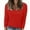 Red, variant on GigrtiJin Women's V-Neck Sweaters Long Sleeves Solid Color Sweater Pullover Tops Casual Soft Comfy Slim Blouse