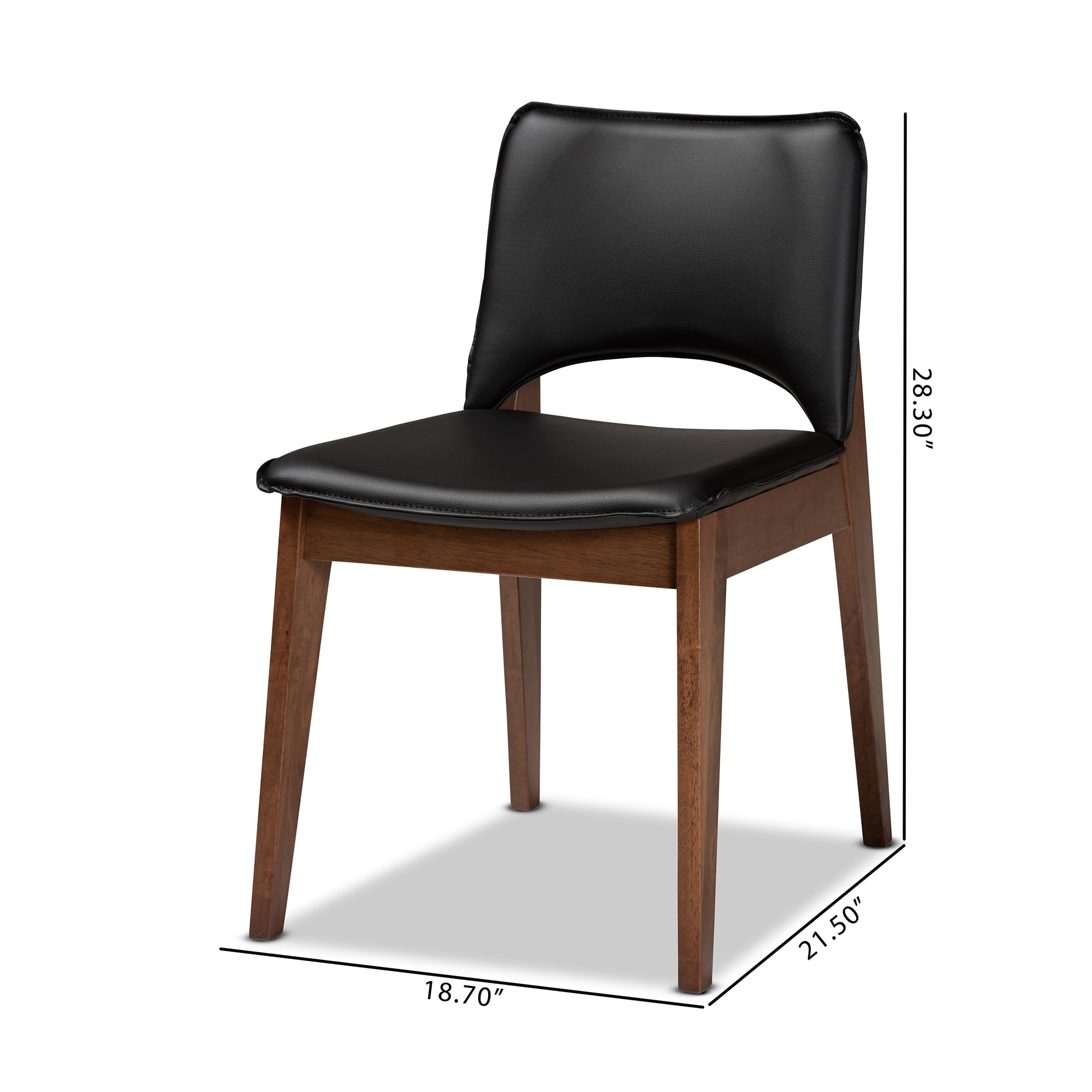 Baxton Studio Afton Dining Chair, Set of 2, Black