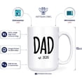 thumbnail image 3 of Dad est. 2020 Established 2020 New Parent Gift Mug 15oz Deluxe Double-Sided Coffee Tea Mug (Dad), 3 of 4