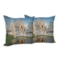 thumbnail image 6 of Ambesonne East Throw Pillow Cover 2 Pack, Ornate Northern Palace, 18", White Green Blue, 6 of 6