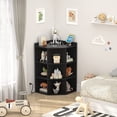 thumbnail image 6 of Homieasy Corner Cabinet Storage with USB Ports and Outlets, Corner Cube Toy Storage for Small Space, Wooden Cubby Bookshelf with 9 Cubes, Black, 6 of 7