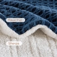 thumbnail image 5 of Hyde Lane Soft Fluffy Faux Fur Blanket - Cozy & Warm, Reversible Striped Plush Blanket for Couch, Sofa, Chair, for Women (Beige, 50"x60"), 5 of 15