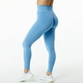 thumbnail image 5 of HOWPAY High Waisted Leggings for Women Lifting Tummy Control Workout Running Yoga Pants Solid Color Stretchy Slim Fit Leggings Soft Comfortable Baggy Sweat Pants Sky Blue S, 5 of 8