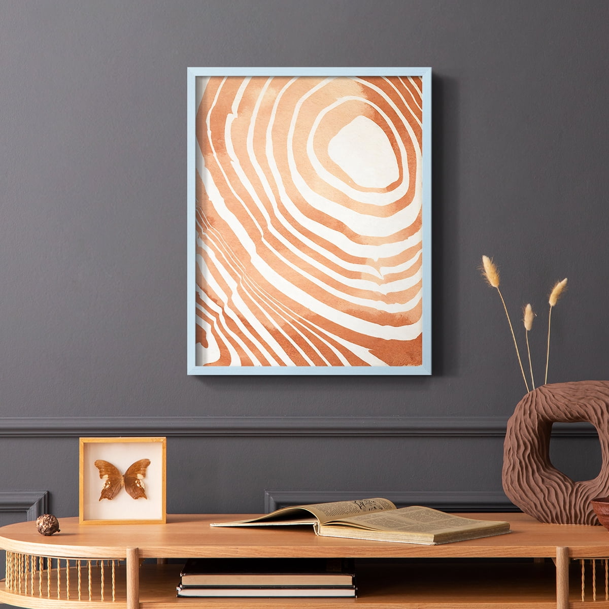 Wood Grain Suminagashi IV Framed Print - Solid Wood in Single Picture Frame Solid Wood 2 Framed Print