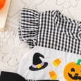 thumbnail image 6 of YDFCWXW My First Baby Girl Pumpkin Romper Girl Flying Sleeve Onesie Bodysuit Clothes (Black, 12-18 Months), 6 of 9