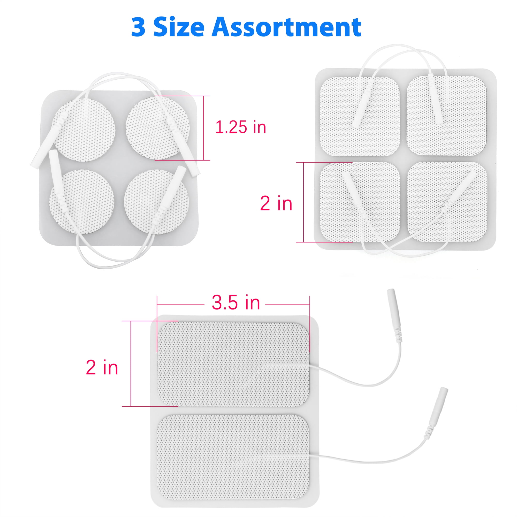 TENS Unit Replacement Pads TENS Unit Pads Electrodes Pads 2”x 4”16Pack  Reusable Self-Adhesive Pads(pin-in),Latex-Free,for Self-Adhesive TENS Pads  for