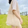 thumbnail image 4 of Kukuzhu Large Knit Tote Bag for Women Stylish Crochet Shoulder Bag Hobo Bag for School Travel, 4 of 5