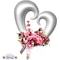 thumbnail image 6 of PMU Heart Shaped 24 Inch Open Center Mylar Balloon, Silver Pkg/10, 6 of 7