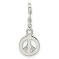 thumbnail image 4 of 925 Sterling Silver Polished Enameled Peace Symbol 1/2inch Dangle Enhancer Charm 26x10mm Wide Pendant Necklace for Women, 4 of 4