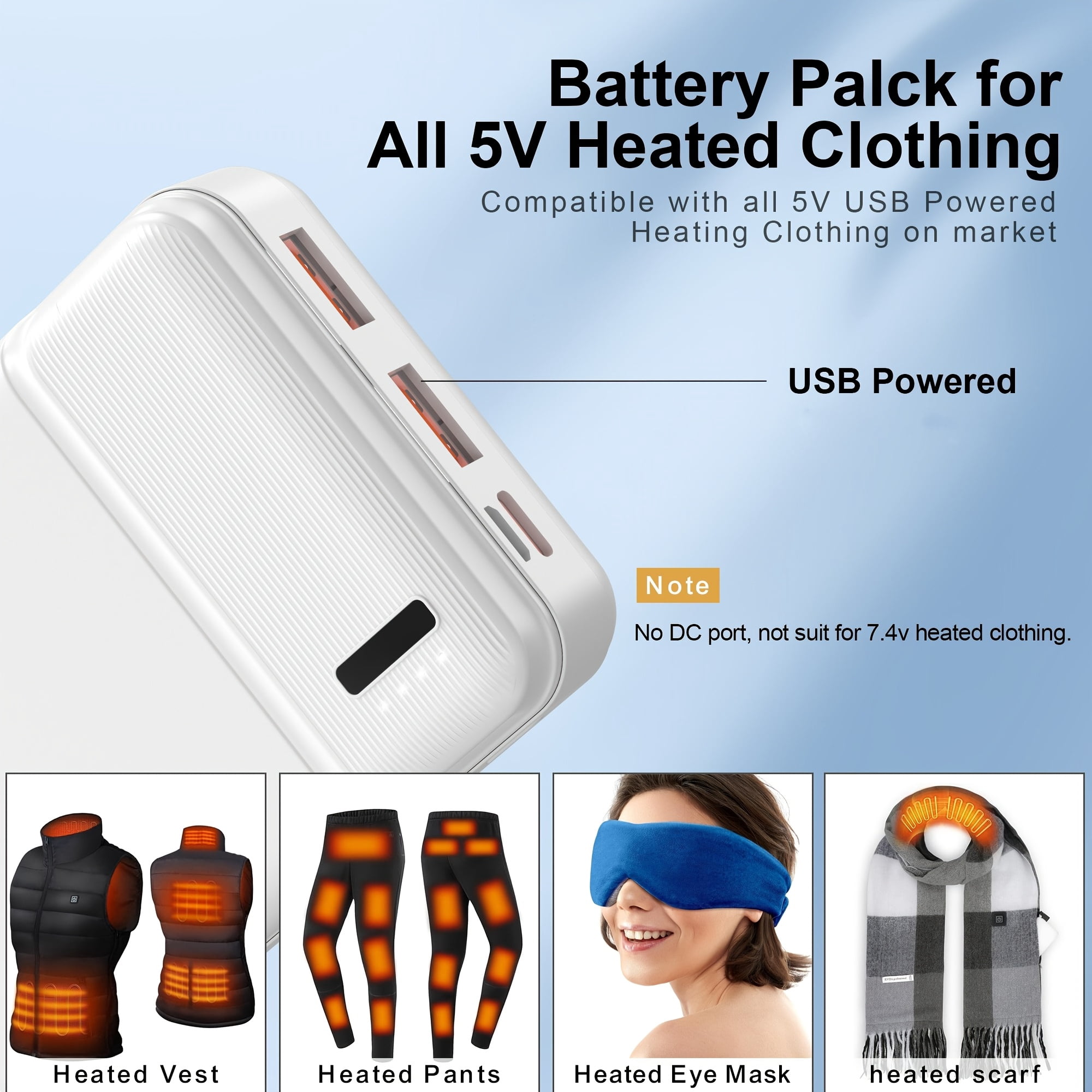 PD 22.5W 20000mAh Power Bank, USB-C Portable Charger for Phone Tablet Heated Clothes, Christmas Birthday Gift
