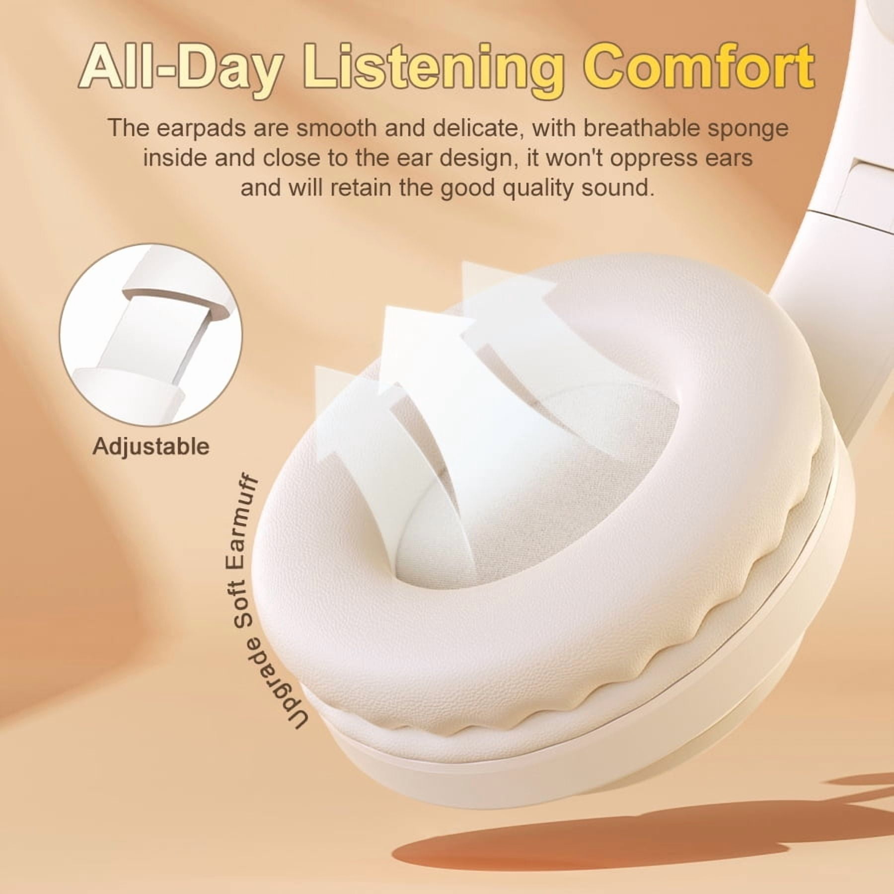 Wireless FM Radio Headphones with Bluetooth, Built-in Microphone, LED Display, Rechargeable & Portable Headphones, Soft Ear Muffs, FM Headset Radio Receiver for Meeting, Works, Hiking, Jogging