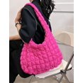 thumbnail image 3 of Quilted Tote Bag for Women Puffer Bags Large Padding Shoulder Bag Dumpling Underarm Bag Tote Bag Cloud Handbags with Zip, 3 of 12