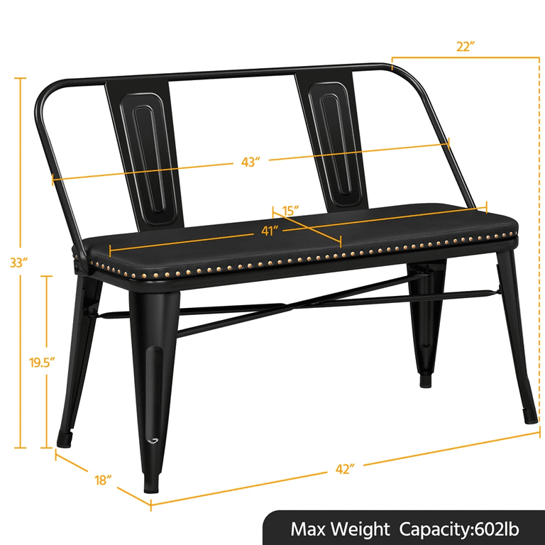 Backrest dining bench clearance