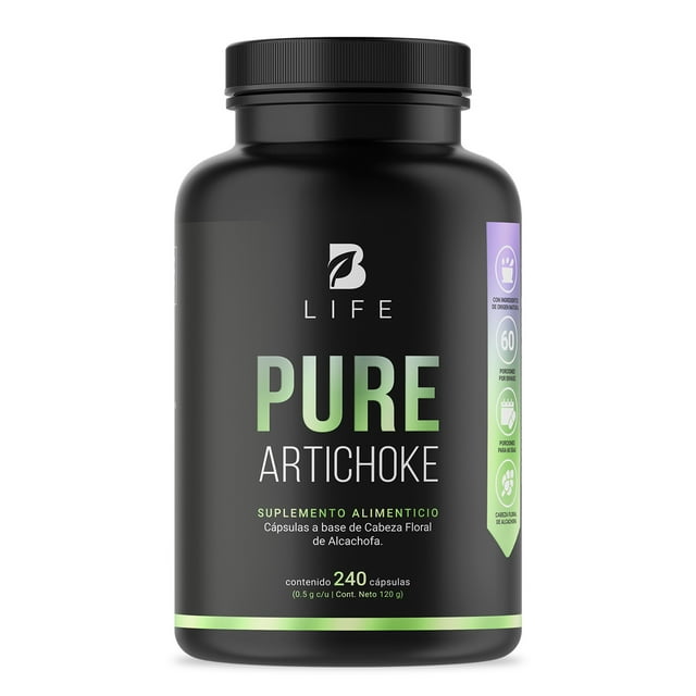Alcachofa pura de 240 Cápsulas 500 mg. Ingredientes naturales. Pure Artichoke B Life. B LIFE cápsulas