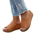 thumbnail image 4 of IUJSOY Platform Wedge Sandals for Women 2025 Bohemian Slip on Shoes Comfort Footbed Slides, 4 of 8