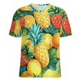 thumbnail image 5 of Lunarable Pineapple T Shirts Basic T-Shirt Short Sleeve Ladies Tee Shirt Summer Graphic Clothing, 5 of 6