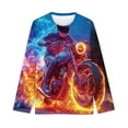 thumbnail image 2 of T-shirt pour Enfants Bleu Imprimé Manches Longues Garçons Hauts d'Automne Col Rond T-Shirts Basiques Confortables Taille Garçons 7-8 Ans, 2 of 4