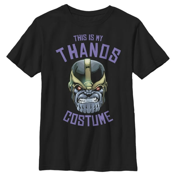 Boy's Marvel Halloween Thanos Costume  Graphic Tee Black Small
