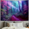 thumbnail image 2 of Creowell Purple Flowers Tapestry Wall Decor Blanket for Home Dorm Bedroom Living Room Short Plush Fabric No Fading 60x50inch, 2 of 6