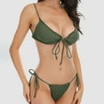 thumbnail image 1 of Dvkptbk Bikini Femme Couleur Unie Mode Décontractée Large Bande Bikinis Ensembles Maillots de Bain Femmes, 1 of 6
