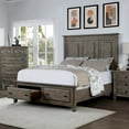 thumbnail image 2 of Warm Gray Beautiful Wire-brushed Finish Bedroom 1pc California King Size Bed w Storage Drawers FB, 2 of 6