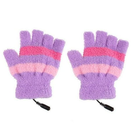 12 Pains Of Christmas 1 Pair PC/laptop USB Heated Gloves Half Finger Winter Warm Hand For Women Girls Xmas Gift ()