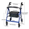 thumbnail image 5 of McKesson Rollator Walker with Seat and Wheels - Blue, 300 lbs Capacity, 1 Ct, 5 of 6