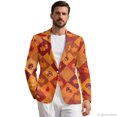 thumbnail image 2 of Uourmeti Thanksgiving Mens Blazer Suit Jacket Featuring Turkey Pumpkin, Single-Breasted Regular Fit Polyester for Daily Summer Wear, 2 of 9