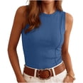 thumbnail image 6 of Uootdi Fitted Tank Tops Women Sleeveless Crew Neck Ribbed Solid Color Tops Casual Everyday Layering Tees Gift, 6 of 7